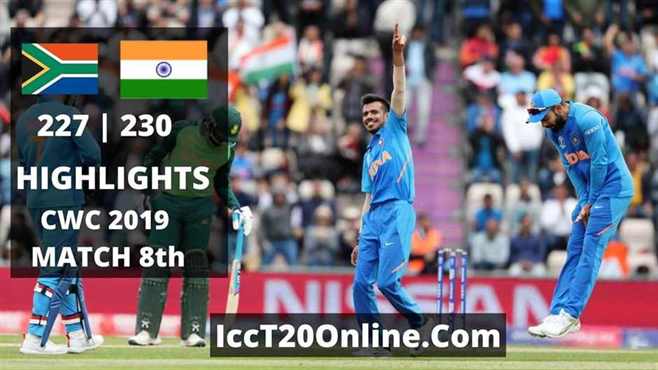 South Africa vs India Highlights CWC 2019 Match 8th