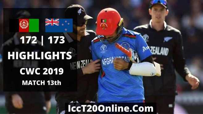 Afghanistan vs New Zealand Highlights CWC 2019 Match 13th