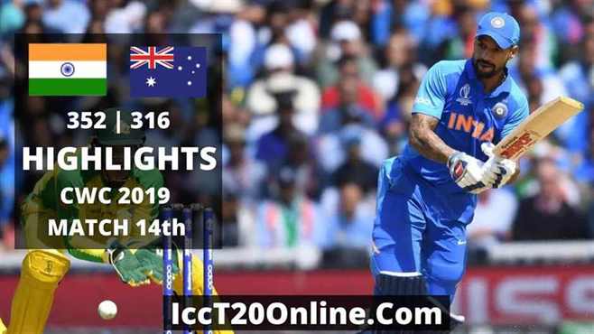 India vs Australia Highlights CWC 2019 Match 14th