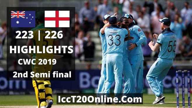 Australia vs England Highlights CWC 2019 2nd SemiFinal