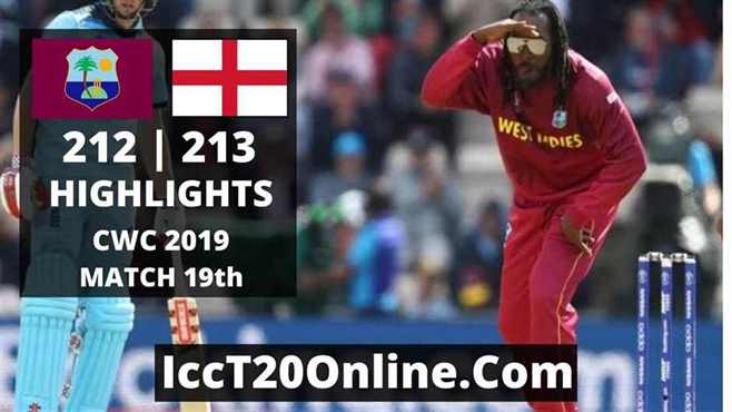 West Indies vs England Highlights CWC 2019 Match 19th