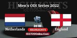Netherlands VS England Mens 3rd ODI Video Highlights 2022