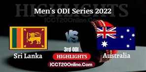 SRI LANKA VS AUSTRALIA Mens 3rd ODI Video Highlights 2022