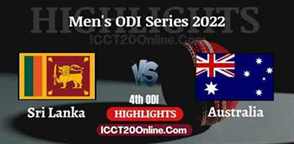 SRI LANKA VS AUSTRALIA Mens 4th ODI Video Highlights 2022