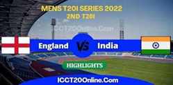 England VS India Mens 2ND T20I Video Highlights 2022