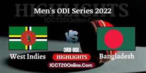 West Indies VS Bangladesh 3rd ODI Video Highlights 16072022