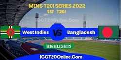 West Indies VS Bangladesh Mens 1ST T20I Video Highlights 2022