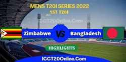 Zimbabwe VS Bangladesh Mens 1st T20I Video Highlights 30072022