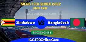 Zimbabwe VS Bangladesh Mens 2nd T20I Video Highlights 31072022