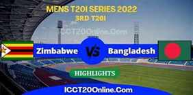 Zimbabwe VS Bangladesh Mens 3rd T20I Video Highlights 02082022