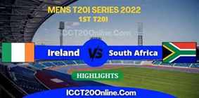 Ireland VS South Africa Mens 1ST T20I Video Highlights 03082022