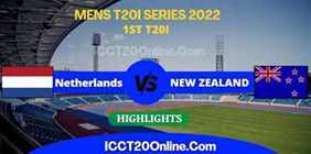 Netherlands VS New Zealand 1st T20I Video Highlights 04082022
