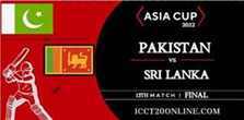 Sri Lanka Vs Pakistan Asia Cup 2022 Final Match Live Stream