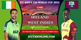  Ireland VS West Indies T20 Cricket WC Live Stream