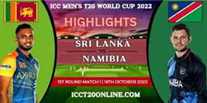 Sri Lanka Vs Namibia T20 World Cup 16102022 Highlights