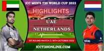 United Arab Emirates Vs Netherlands T20 World Cup 16102022 Highlights