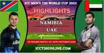 Namibia Vs United Arab Emirates T20 World Cup 20102022 Highlights