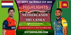 Netherlands Vs Sri Lanka T20 World Cup 20102022 Highlights