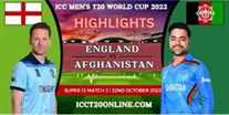 England Vs Afghanistan T20 World Cup 22102022 Highlights