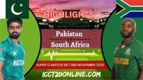 Pakistan Vs South Africa T20 World Cup 03112022 Highlights