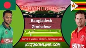 Bangladesh Vs Zimbabwe T20 World Cup 30102022 Highlights