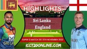 Sri Lanka Vs England T20 World Cup 05112022 Highlights