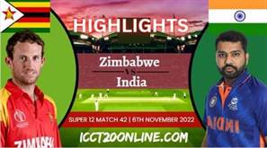 Zimbabwe Vs India T20 World Cup 06112022 Highlights