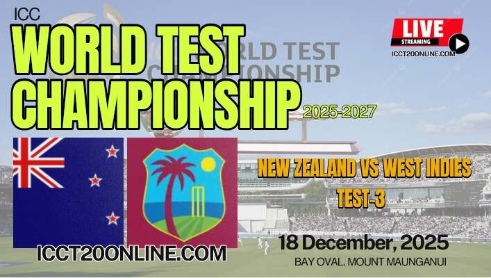 [3rd-Test-Day 1] New Zealand Vs West Indies Cricket Live Stream 2025